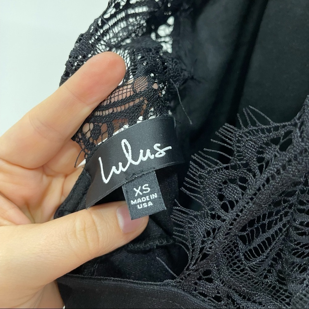 Lulu’s My Beloved Halter Black Lace Maxi Dress Front Slit Overlay Skirt X-Small - Picture 6 of 10